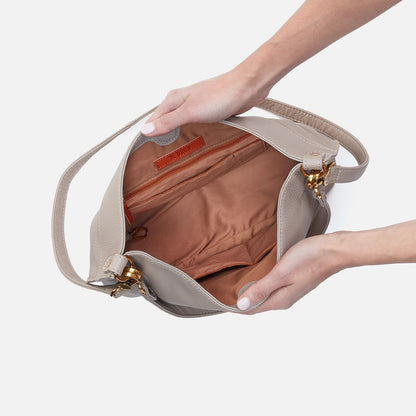 Pier Shoulder Bag In Pebbled Leather - Taupe | HOBO