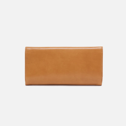 Rachel Continental Wallet In Polished Leather - Natural | HOBO