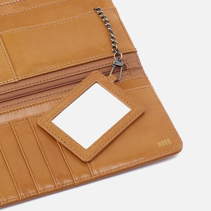 Rachel Continental Wallet In Polished Leather - Natural | HOBO