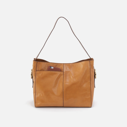 Render Shoulder Bag In Polished Leather - Natural | HOBO