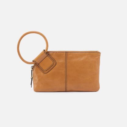 Sable Wristlet In Polished Leather - Natural | HOBO