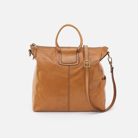 Sheila Large Satchel In Polished Leather - Natural | HOBO