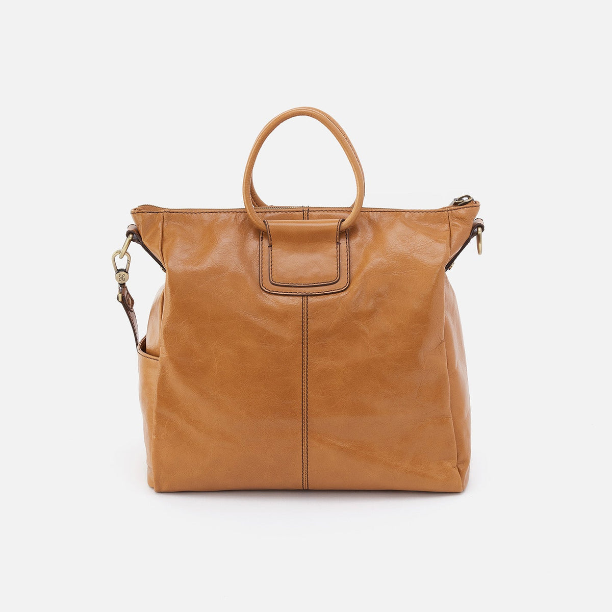 Sheila Large Satchel In Polished Leather - Natural | HOBO