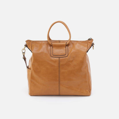 Sheila Large Satchel In Polished Leather - Natural | HOBO
