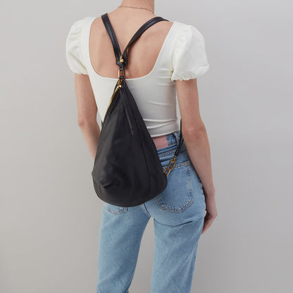 Sway Convertible Sling In Pebbled Leather - Black | HOBO