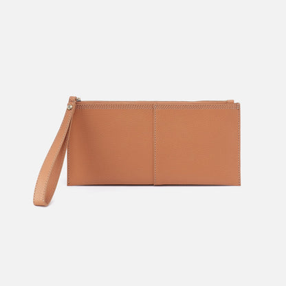 Vida Large Pouch in Micro Pebbled Leather - Biscuit | HOBO