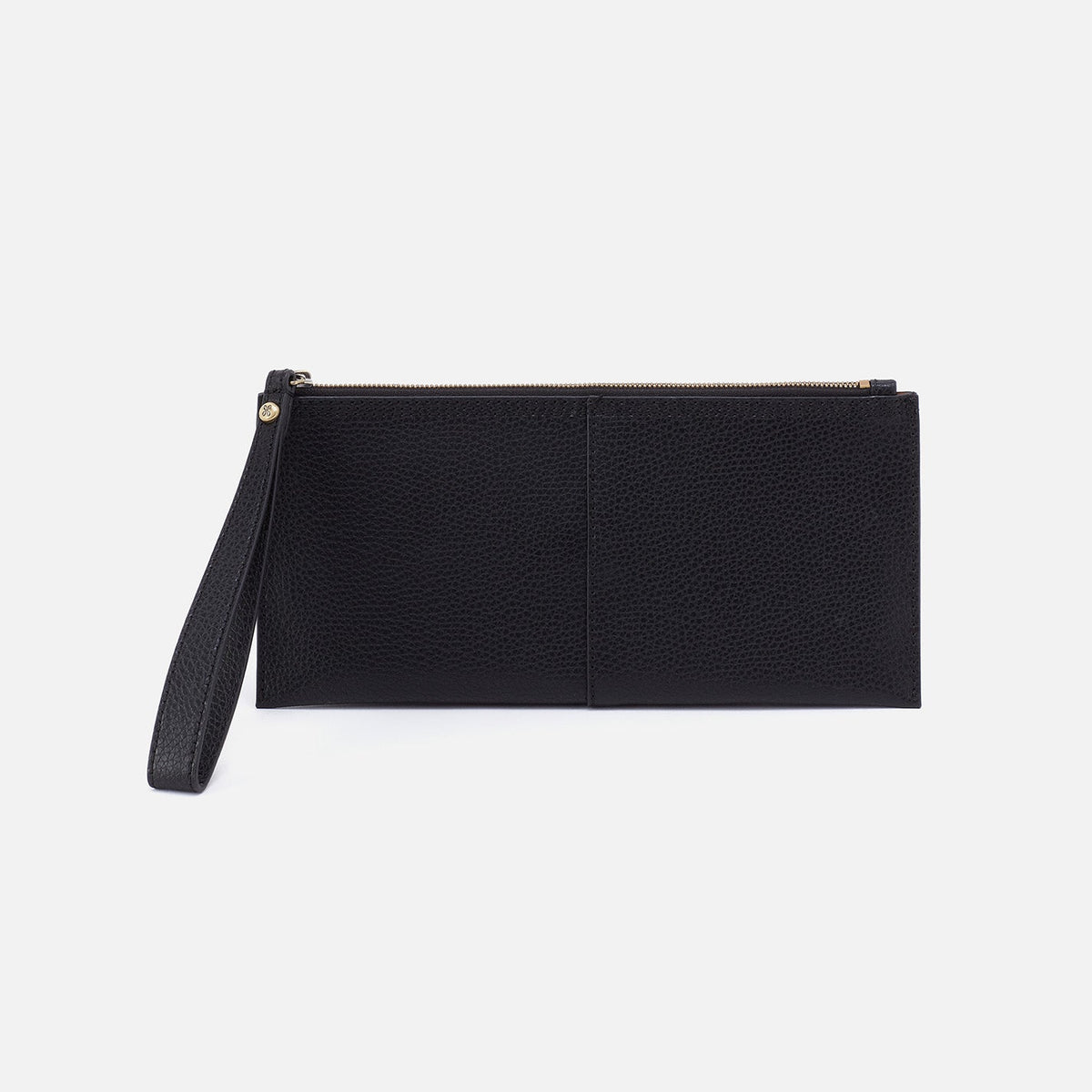 Vida Large Pouch in Micro Pebbled Leather - Black | HOBO