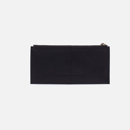 Vida Large Pouch in Micro Pebbled Leather - Black | HOBO