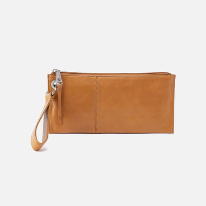 Vida Wristlet In Polished Leather - Natural | HOBO