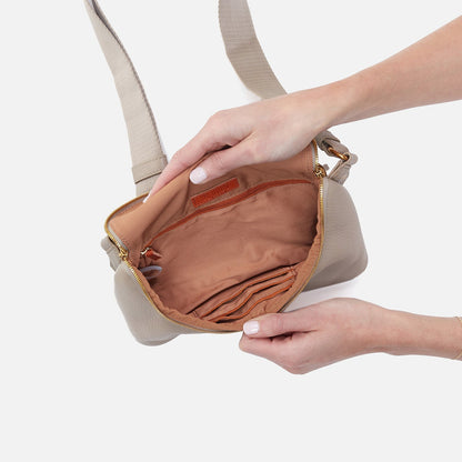 Fern Large Belt Bag In Pebbled Leather - Taupe | HOBO