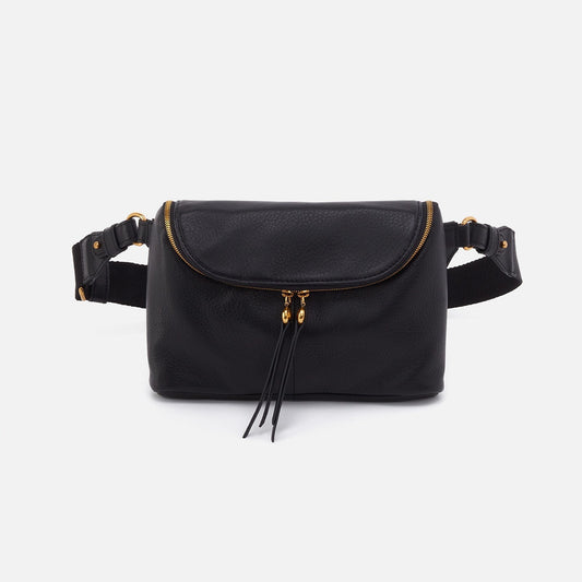 Fern Large Belt Bag In Pebbled Leather - Black | HOBO