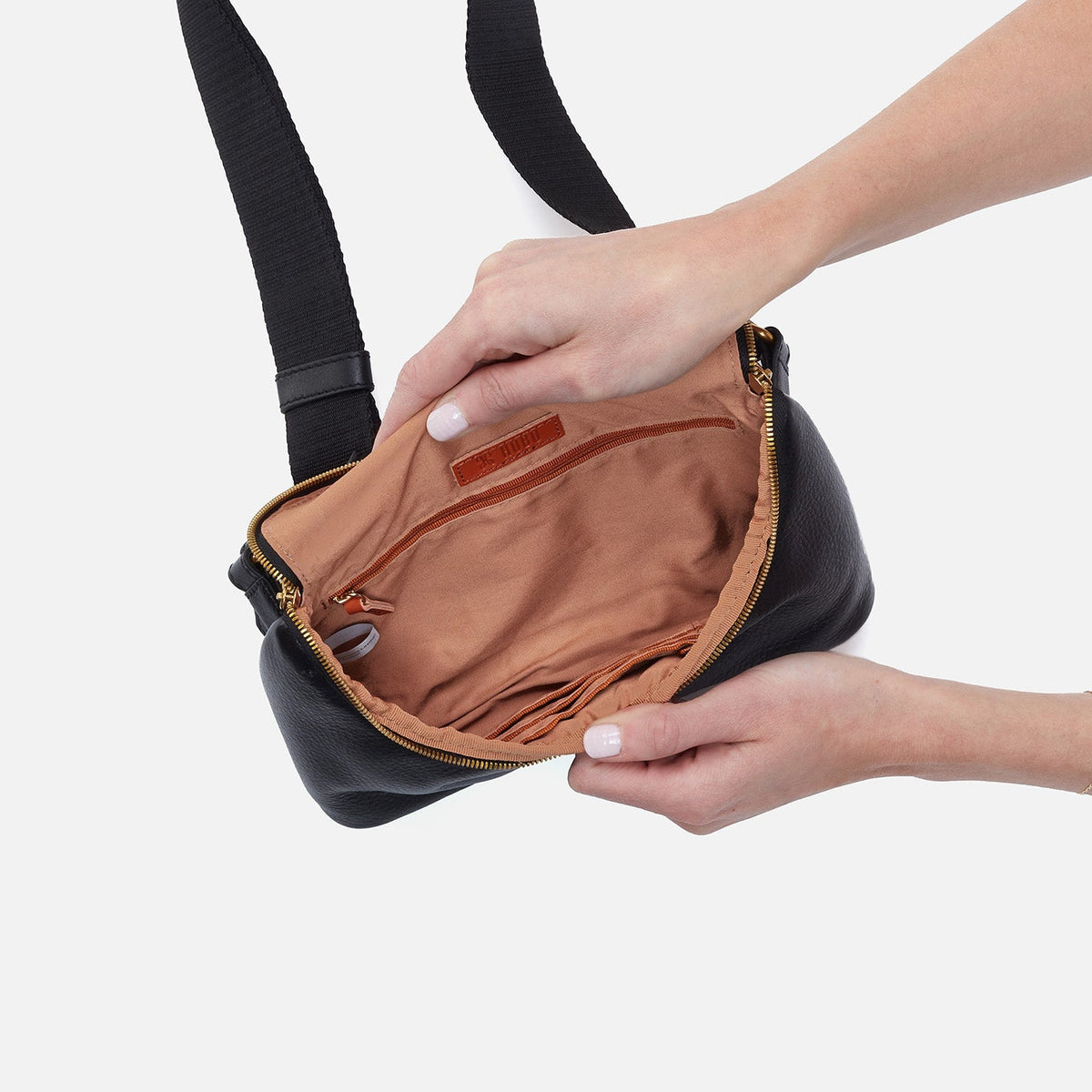 Fern Large Belt Bag In Pebbled Leather - Black | HOBO