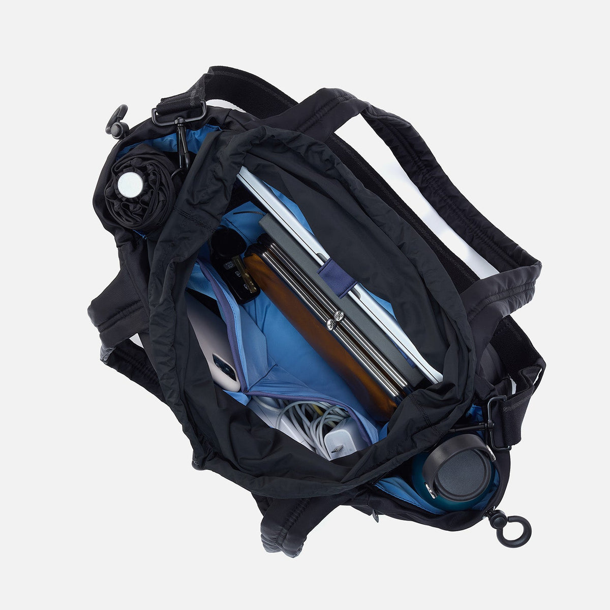 ALL IN ONE Tote in CaRefiber recycled nylon - Jet | HOBO