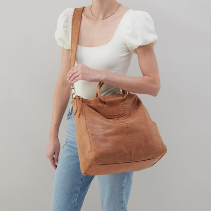 Sheila Large Satchel In Buffed Leather - Whiskey | HOBO