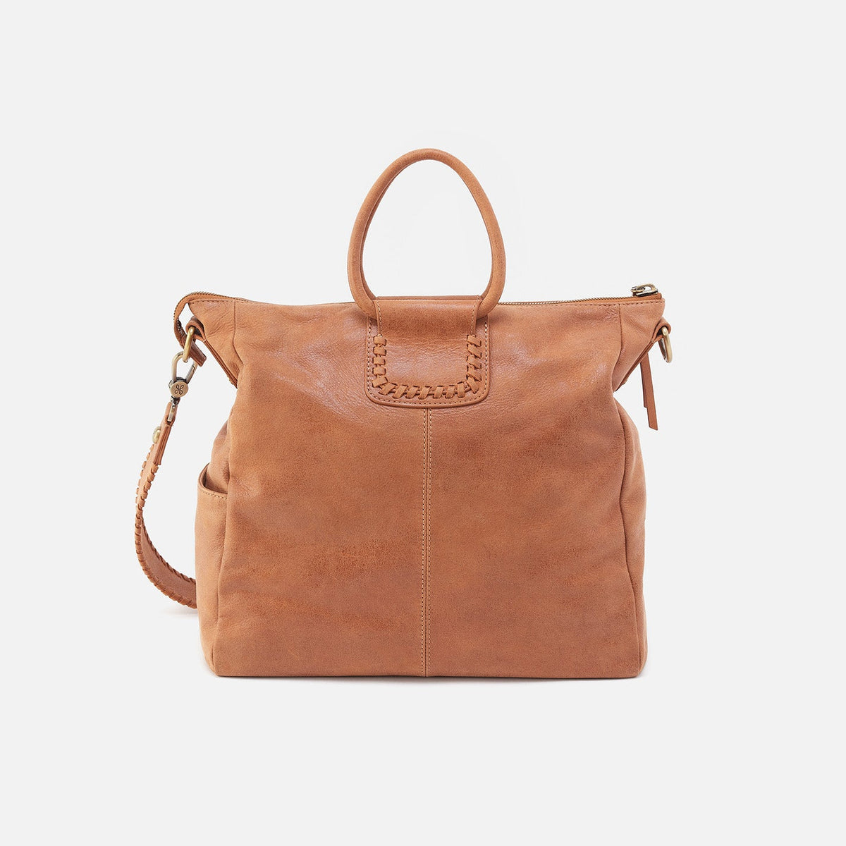 Sheila Large Satchel In Buffed Leather - Whiskey | HOBO
