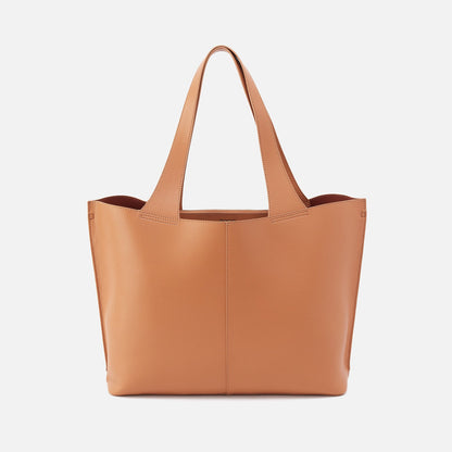 Vida Large Tote in Micro Pebbled Leather - Biscuit | HOBO
