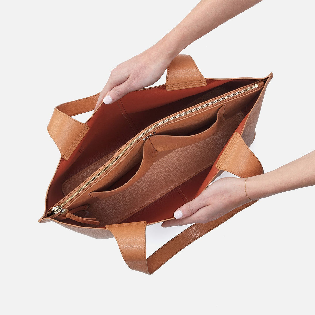 Vida Large Tote in Micro Pebbled Leather - Biscuit | HOBO