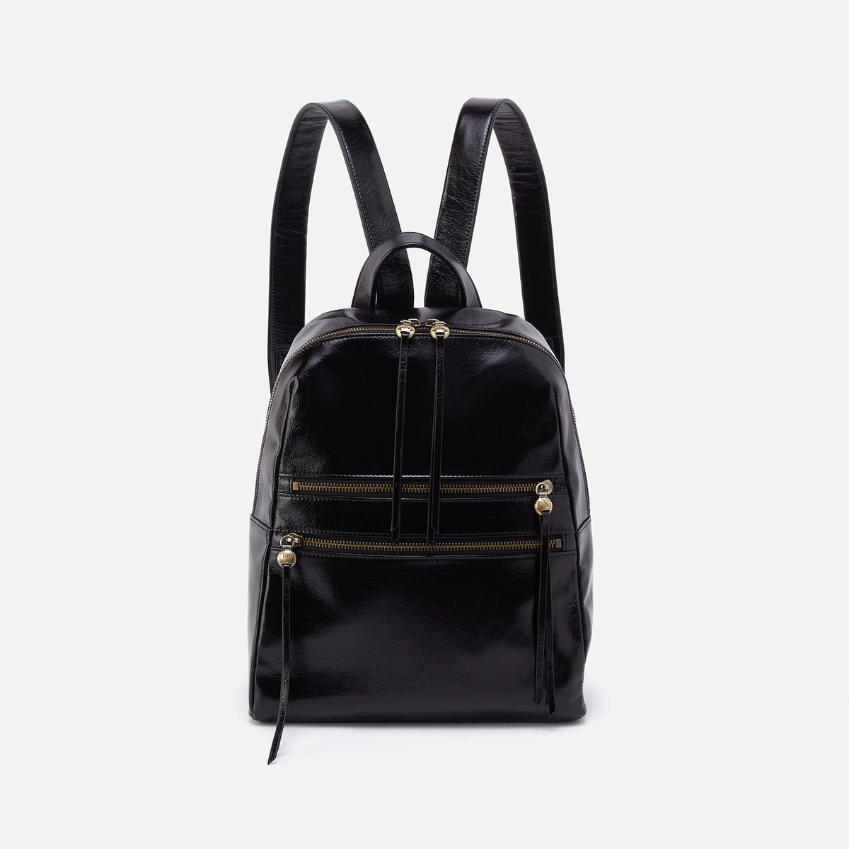 Billie Backpack In Polished Leather - Black | HOBO