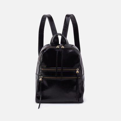 Billie Backpack In Polished Leather - Black | HOBO
