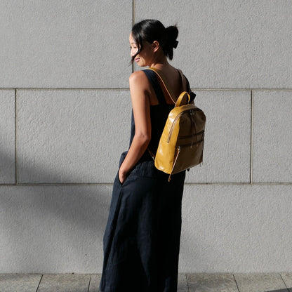 Billie Backpack In Polished Leather - Natural | HOBO