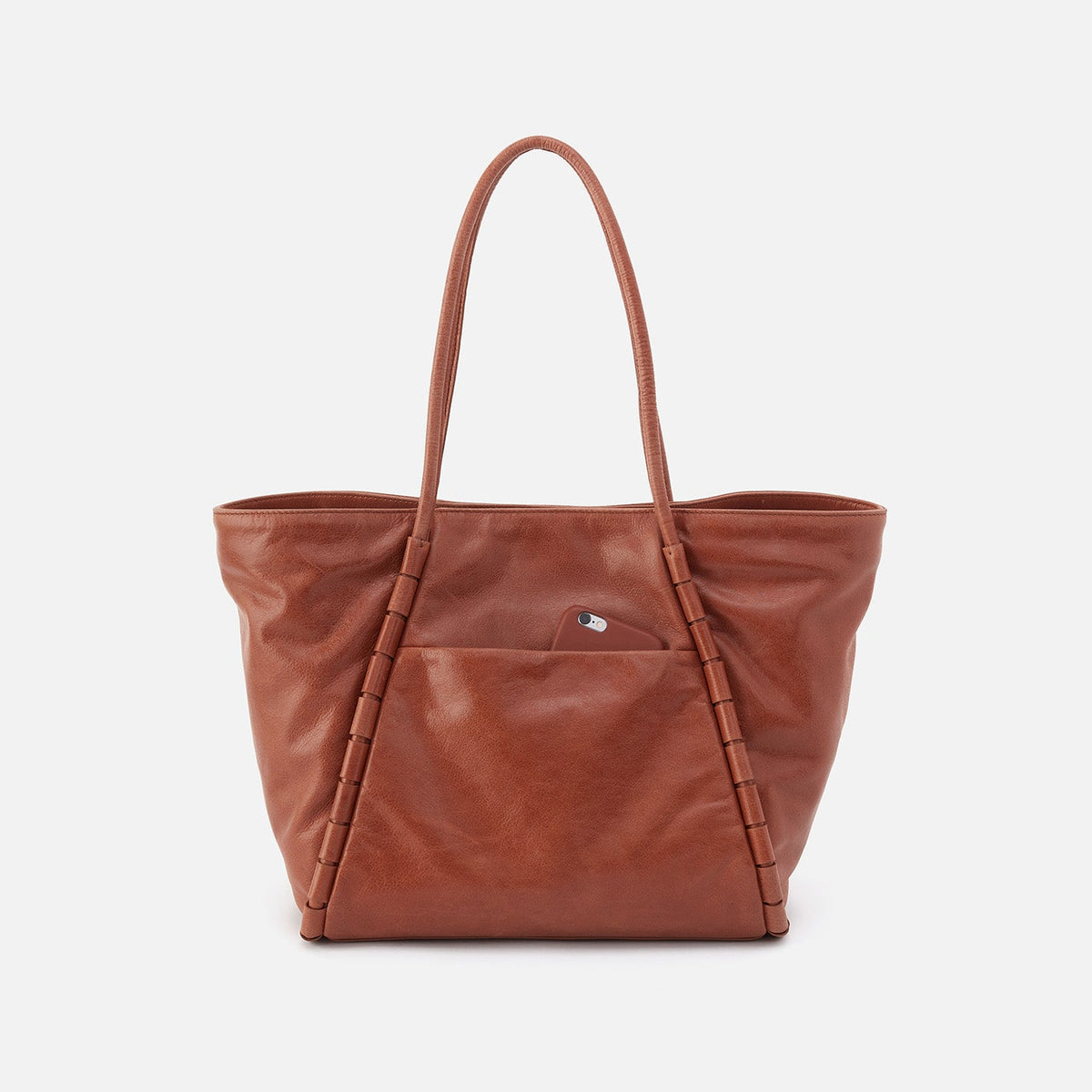 Phoebe Tote In Smooth Leather - Saddle | HOBO