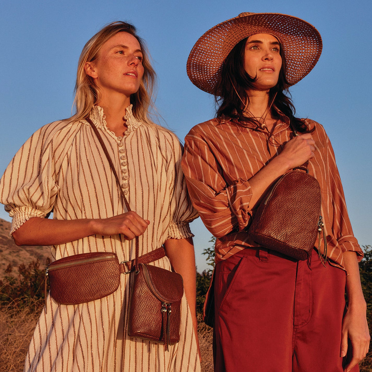 Fern Sling In Soft Embossed Leather - Tuscan Brown | HOBO