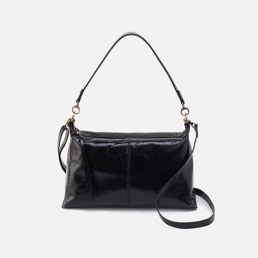 Avon Shoulder Bag In Polished Leather - Black | HOBO