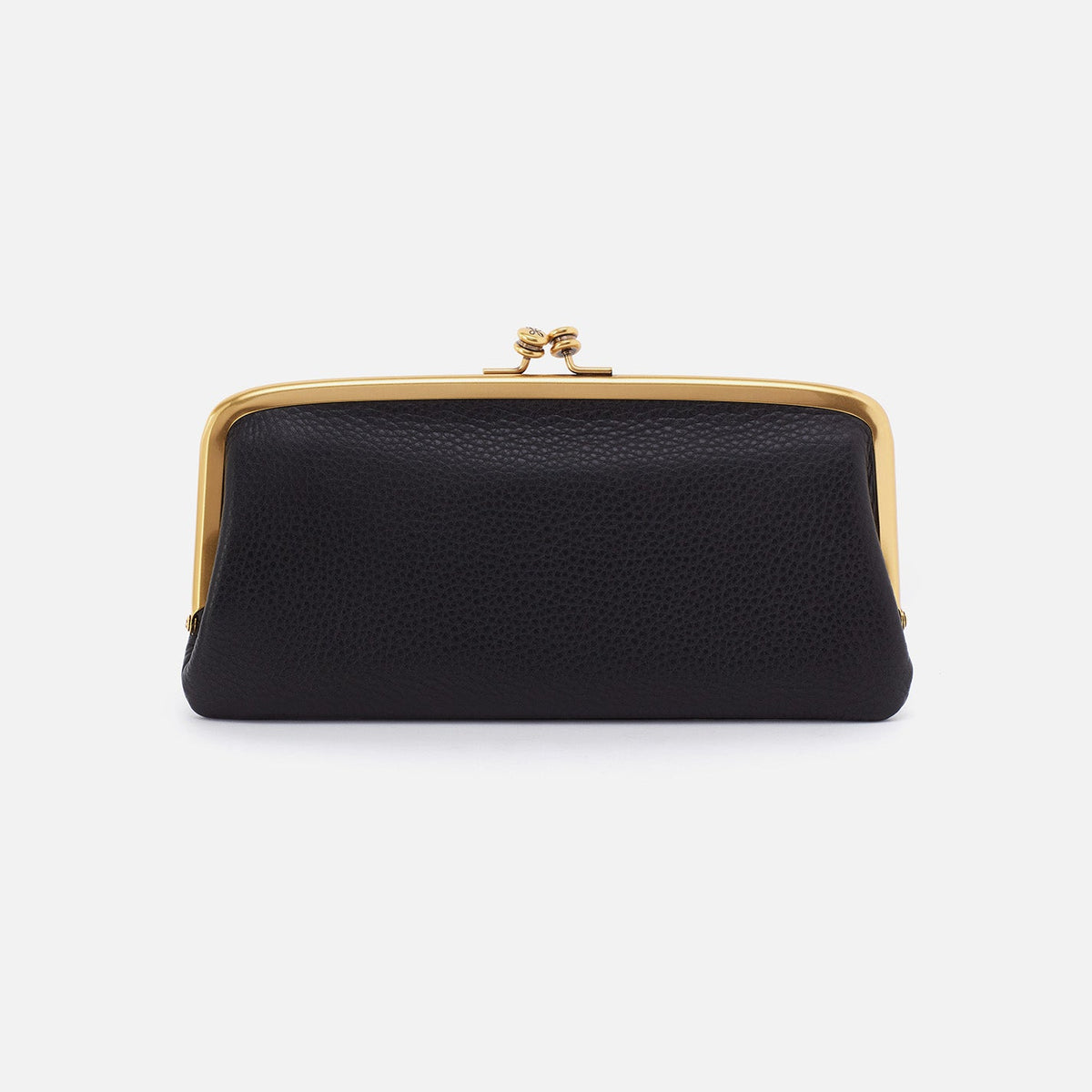 Cora Large Frame Wallet In Pebbled Leather - Black | HOBO