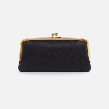 Cora Large Frame Wallet In Pebbled Leather - Black | HOBO