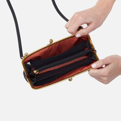 Cora Wallet Crossbody In Pebbled Leather - Black | HOBO