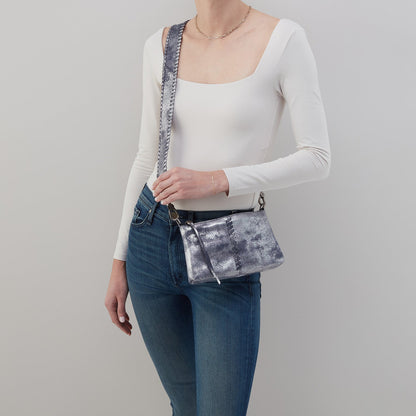 Darcy Crossbody In Metallic Leather - Blue Pewter | HOBO