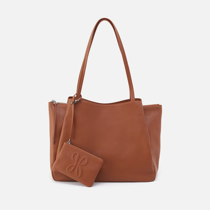 Essential Large Tote In Soft Saffiano Leather - Lion | HOBO