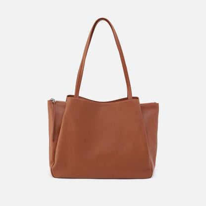 Essential Large Tote In Soft Saffiano Leather - Lion | HOBO