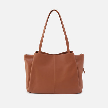 Essential Large Tote In Soft Saffiano Leather - Lion | HOBO
