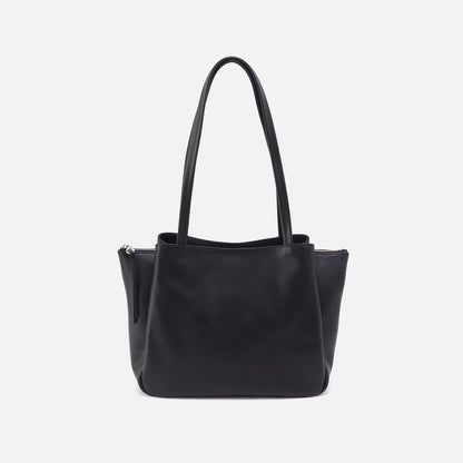 Essential Medium Tote In Soft Saffiano Leather - Black | HOBO
