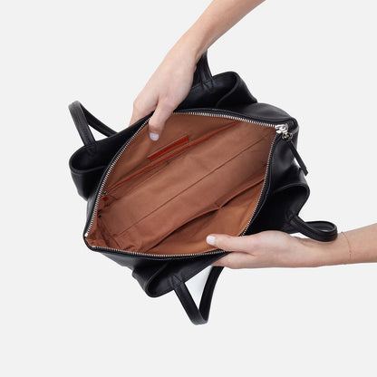 Essential Medium Tote In Soft Saffiano Leather - Black | HOBO