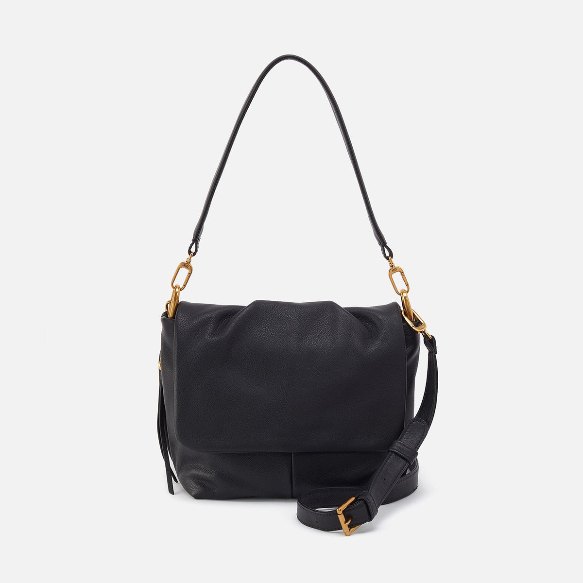Harley Convertible Shoulder Bag In Pebbled Leather - Black | HOBO