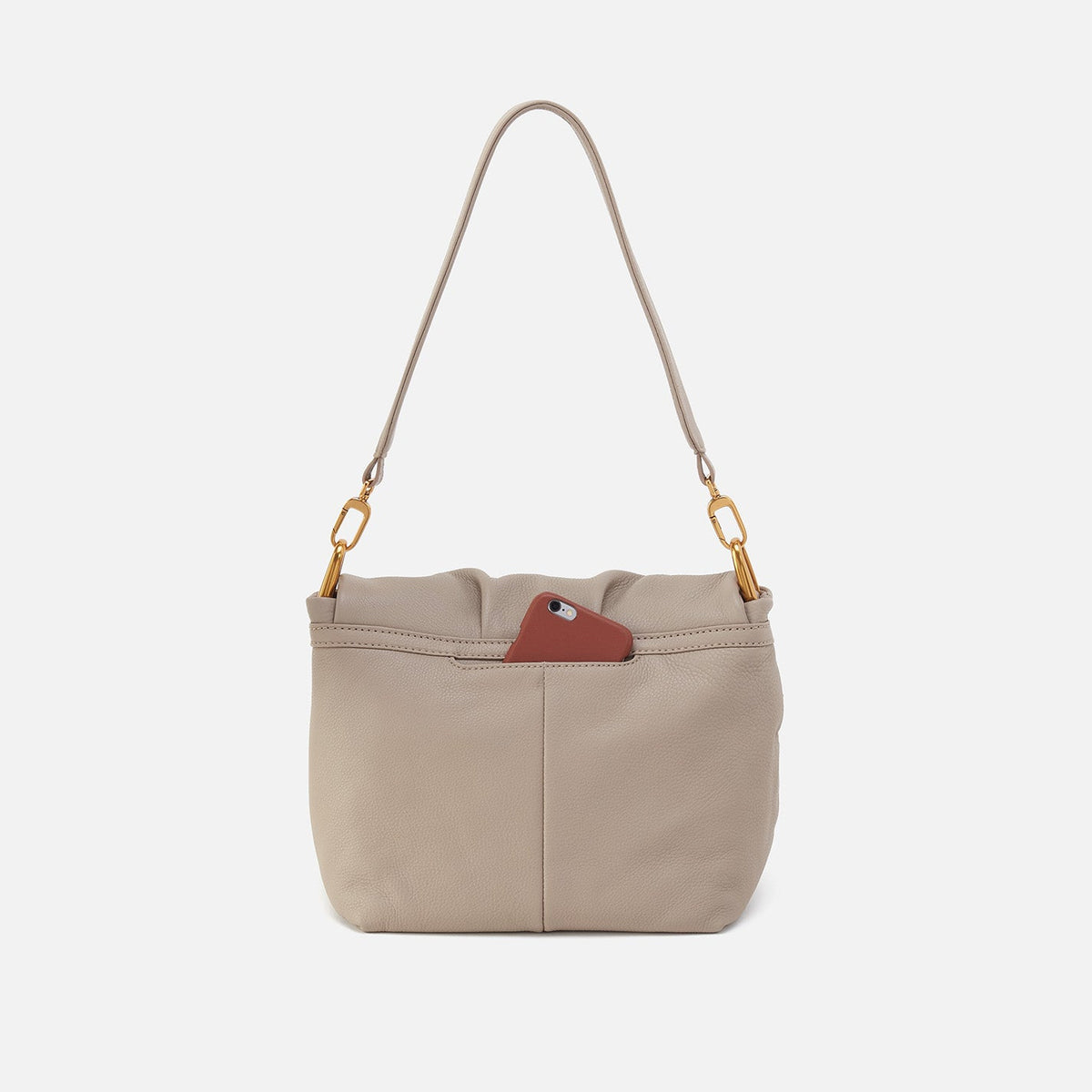 Harley Convertible Shoulder Bag In Pebbled Leather - Taupe | HOBO