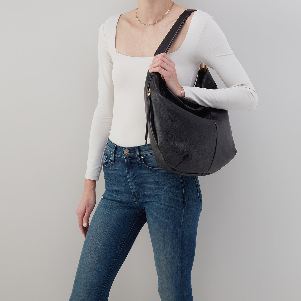 Harley Hobo In Pebbled Leather - Black | HOBO