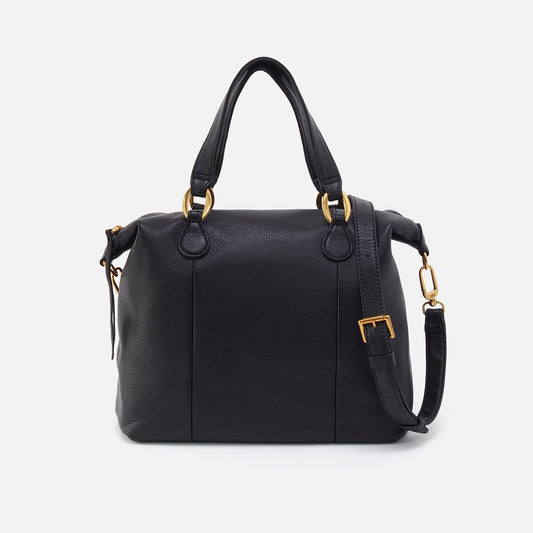 Harley Satchel In Pebbled Leather - Black | HOBO