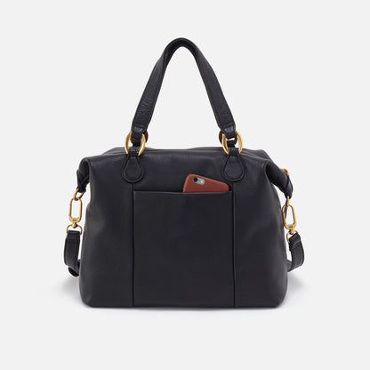 Harley Satchel In Pebbled Leather - Black | HOBO
