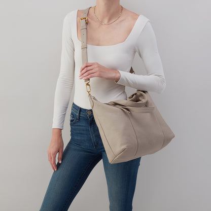 Harley Satchel In Pebbled Leather - Taupe | HOBO