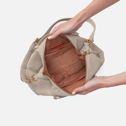 Harley Satchel In Pebbled Leather - Taupe | HOBO