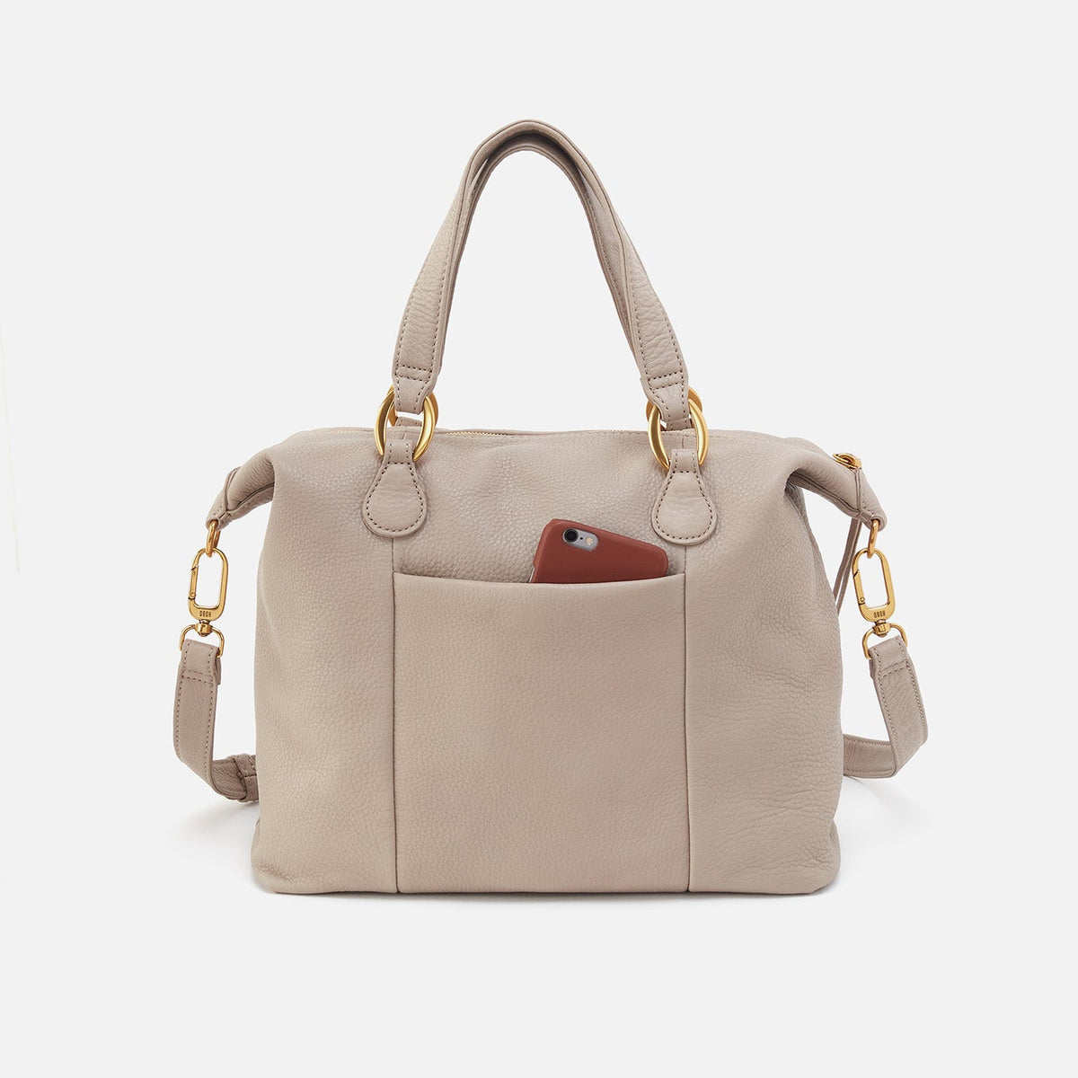 Harley Satchel In Pebbled Leather - Taupe | HOBO