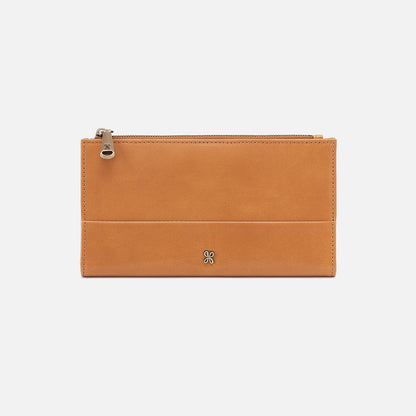 Jill Large Bifold Wallet In Polished Leather - Natural | HOBO