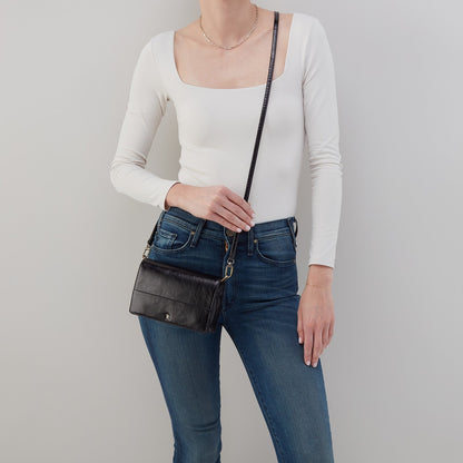 Jill Crossbody In Polished Leather - Black | HOBO