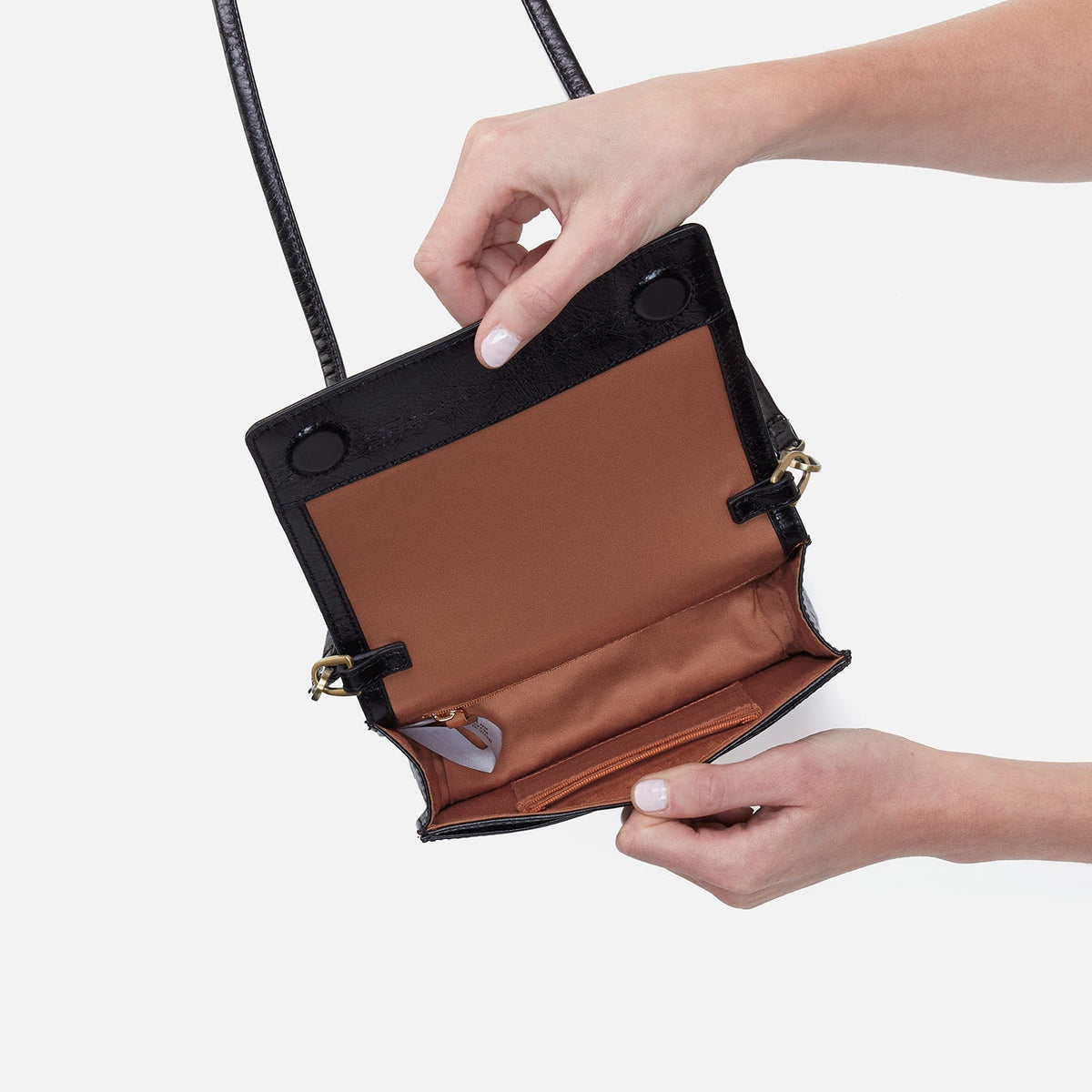 Jill Crossbody In Polished Leather - Black | HOBO