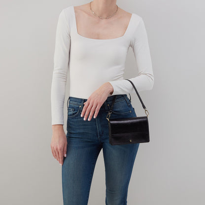 Jill Crossbody In Polished Leather - Black | HOBO