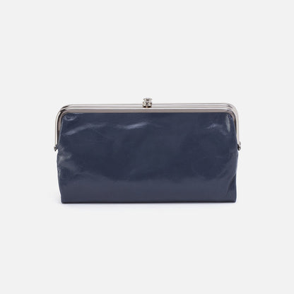 Lauren Clutch-Wallet In Polished Leather - Blue Stone | HOBO