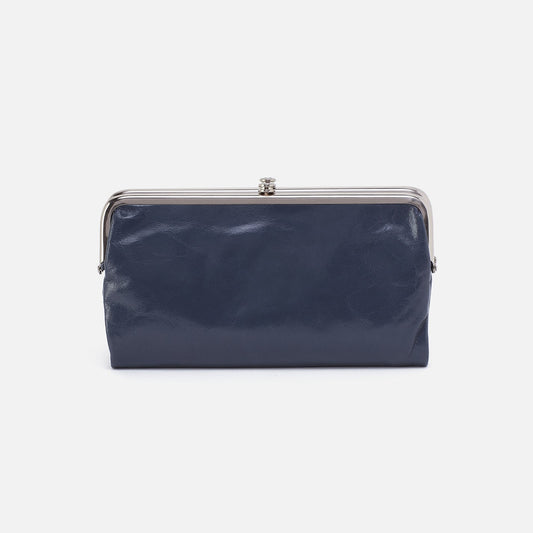 Lauren Clutch-Wallet In Polished Leather - Blue Stone | HOBO